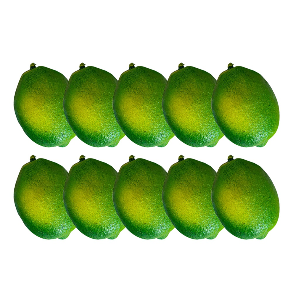 10PCS Artificial Lemons Set, Realistic Green Faux Lemons, Perfect for Home Decor, Kitchen Display and Photography Props