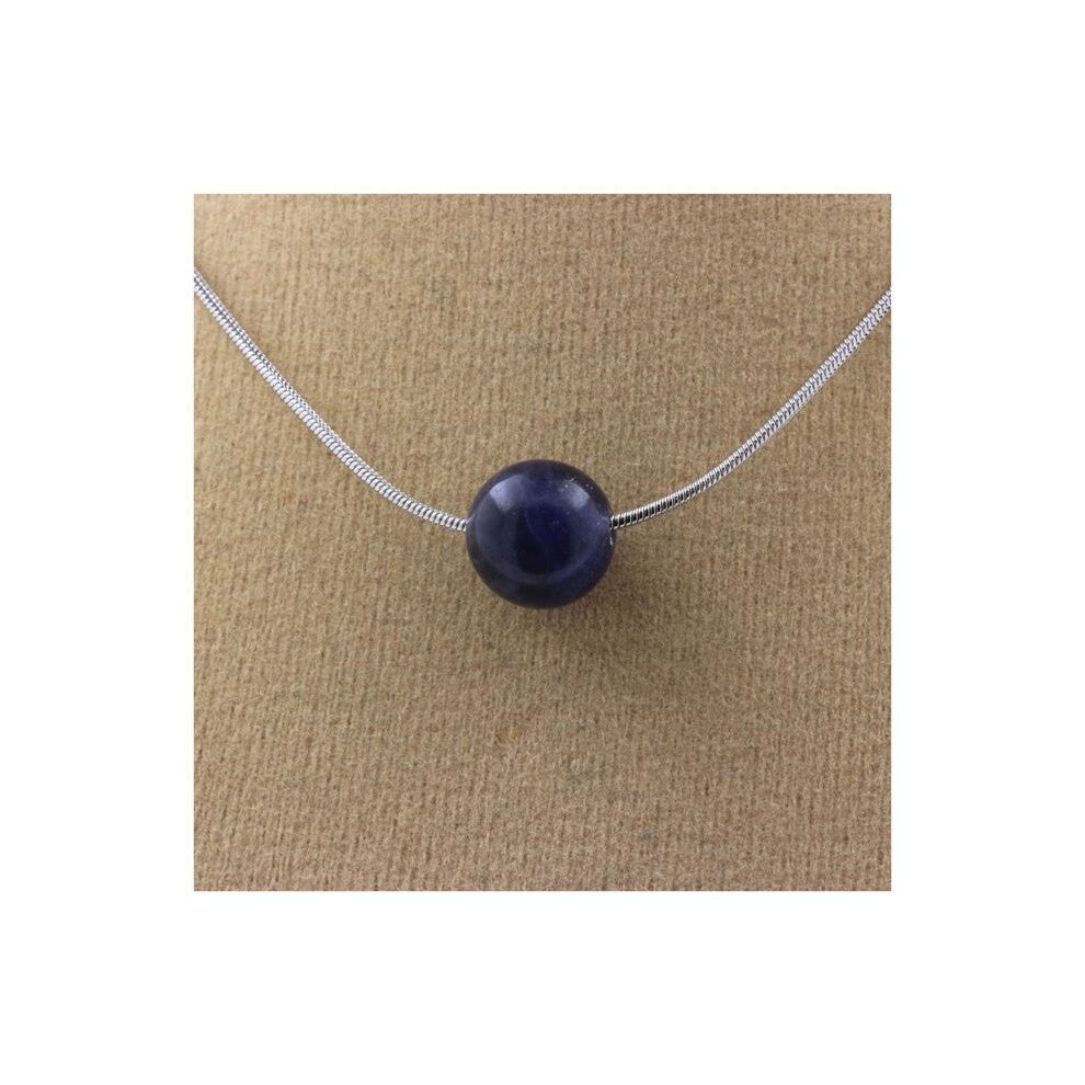 Stones and Minerals. 1 Sodalite bead necklace 8 mm Stainless steel chain.