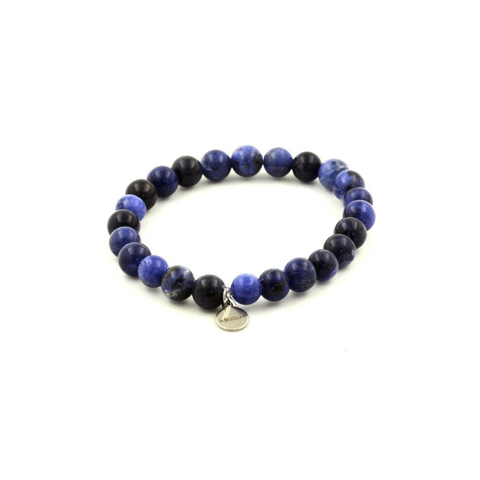 Stones and Minerals. 8 mm Sodalite Bead Bracelet. Made in France.