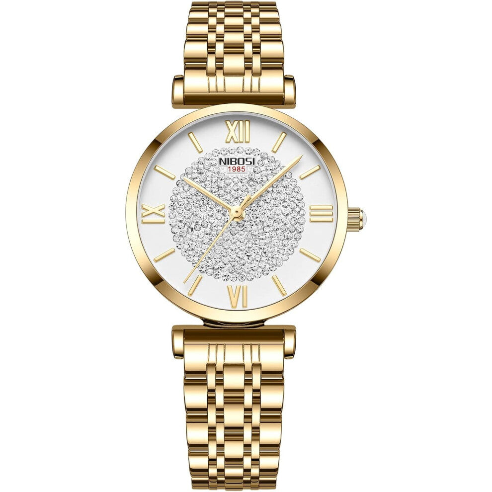 NIBOSI Watches for Women Ladies Fashion Analogue Simple Style Watches Rose Gold Dial Strap Waterproof Watch for Wife Miss Women Birthday Gift