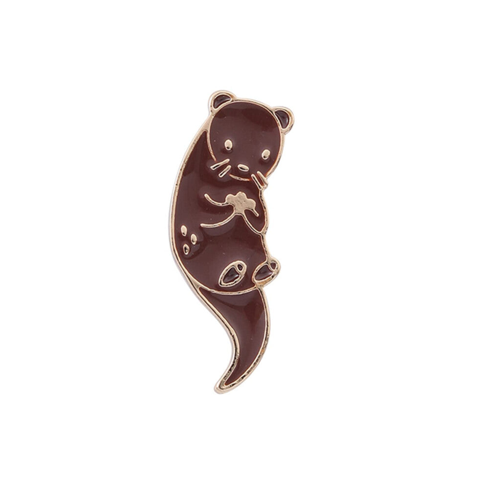Otters Anstecknadel Cartoon Brooch for Kids and Adults, Funny Animal Pin for Backpack and Clothing Accessories