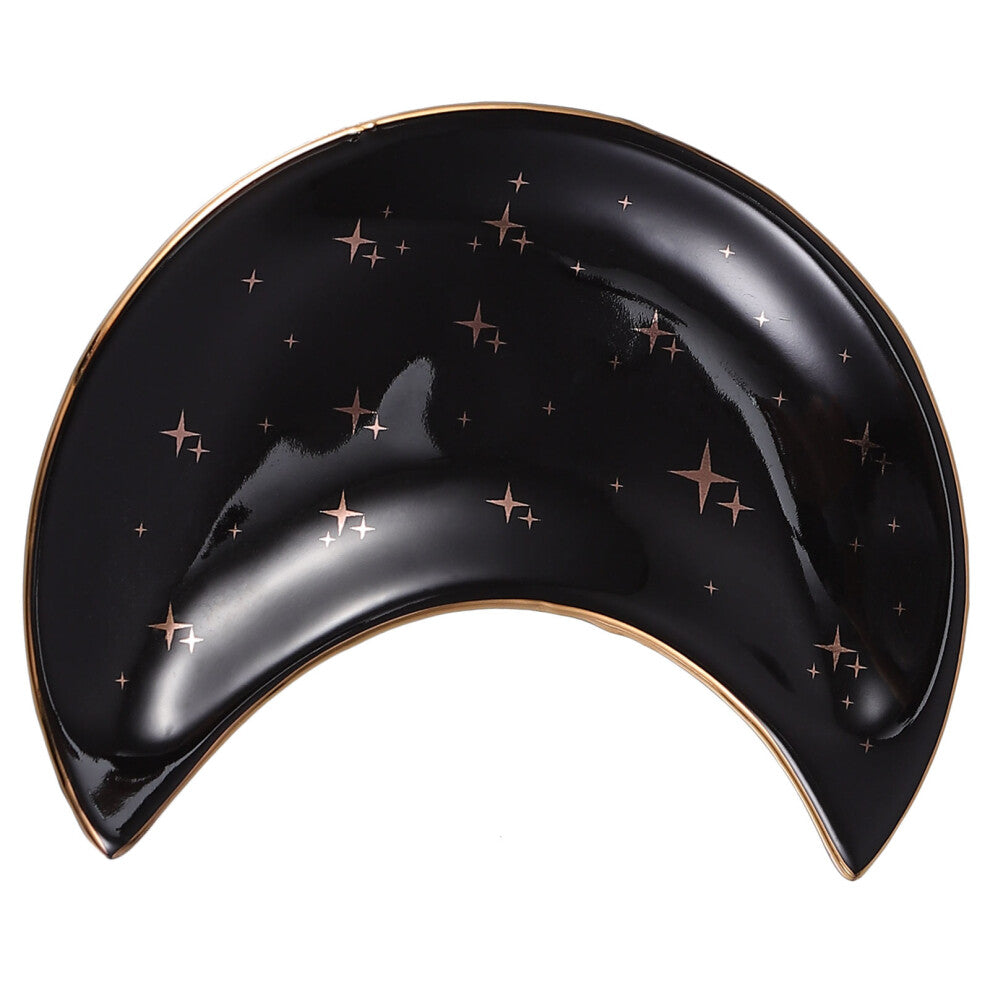 Ceramic Tray Bride Woman Moon Shaped for Crystals Jewelry Dish Plates