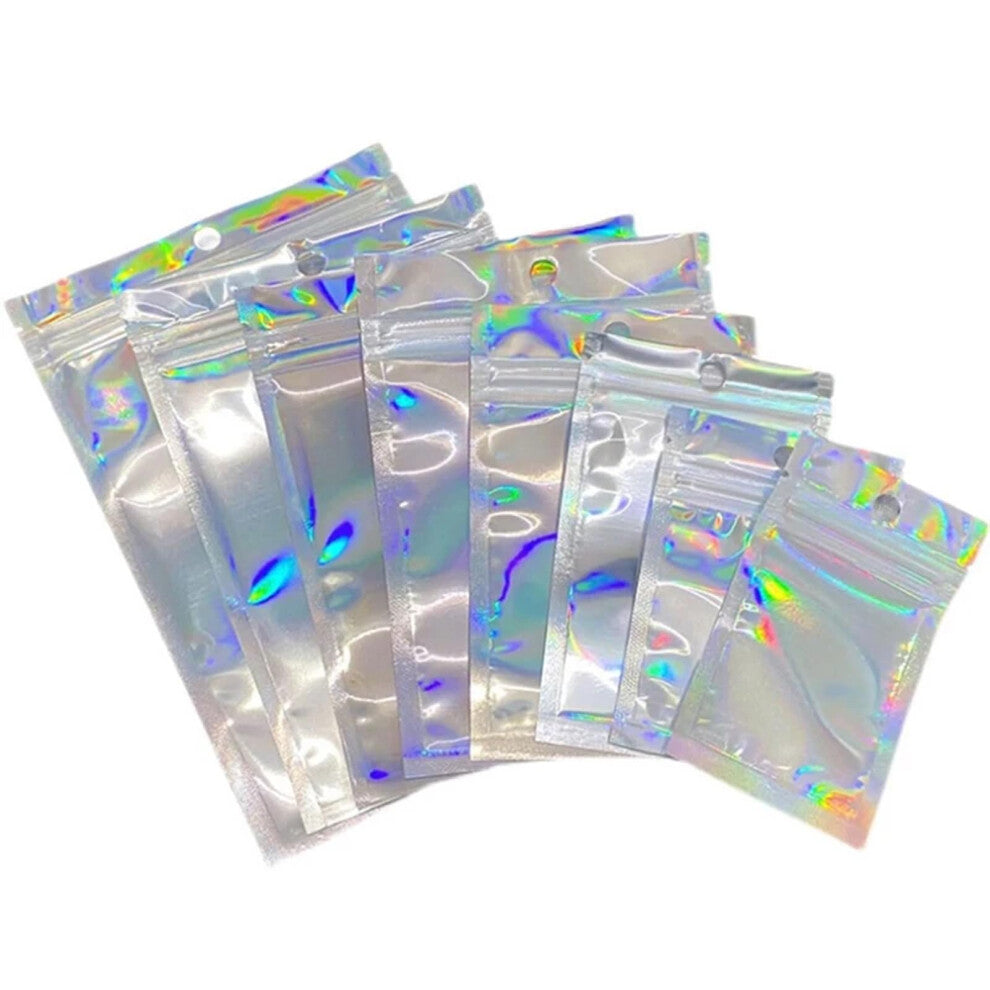 Bag - Clear Holographic Aluminium Foil Flat Bag 6x8cm for Jewellery Storage and Organization