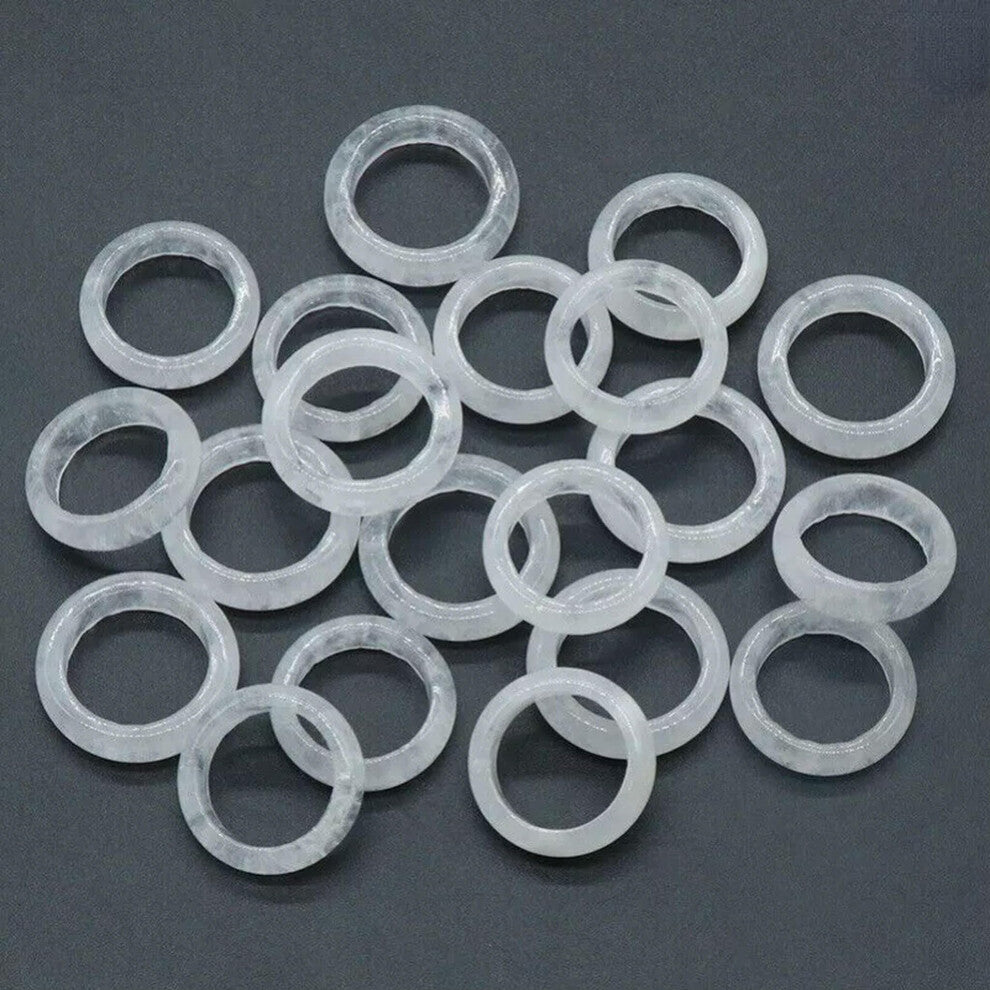 100 Pieces Wholesale Natural White Crystal Stone Gemstone Rings Bulk Jewelry Set for Fashion Accessories