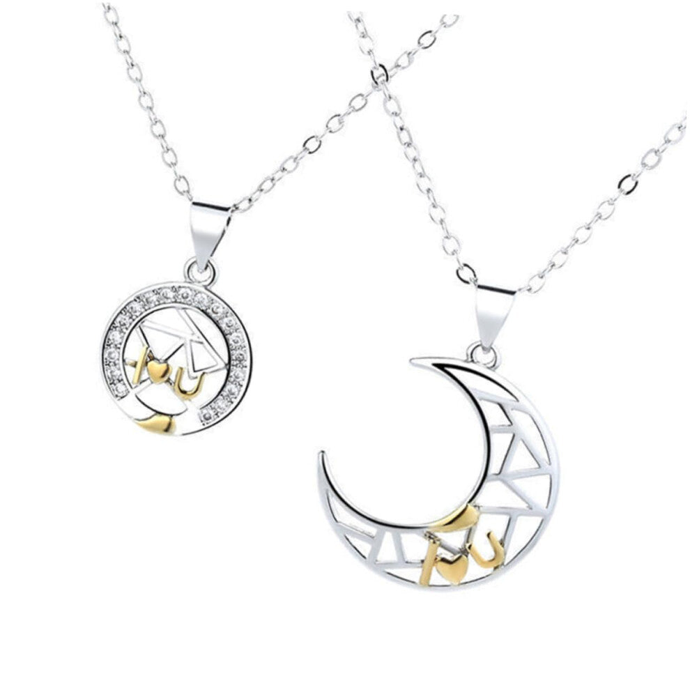 Moon Necklace Set for Women, Delicate Copper Moon Pendant Jewelry, Collarbone Accessory, Decorative Chain Necklaces