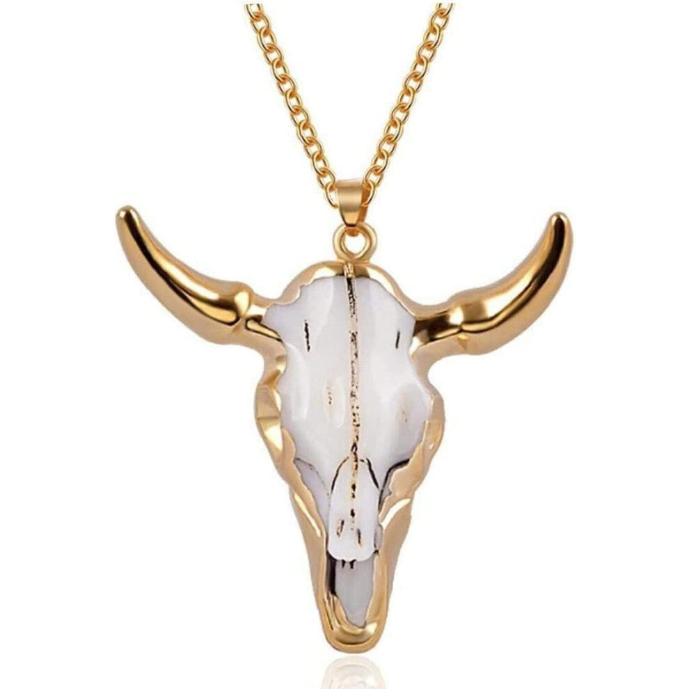 Fashion Bull Head Biker Pendant Necklace for Men and Women, Vintage Retro Hip Hop Choker Jewelry Gift