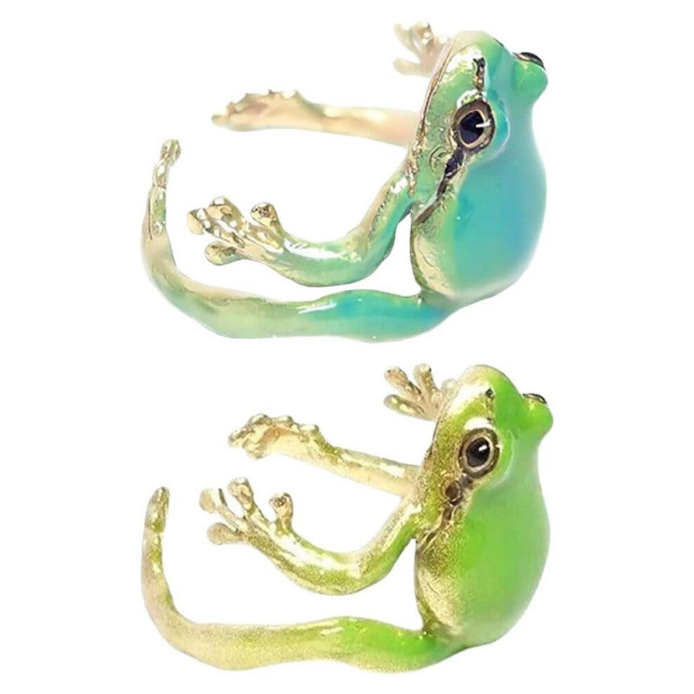 Adjustable Frog Rings for Women Vintage Animal Jewelry Cute Open Rings Accessories Fun Frog Designs for Fashion Lovers