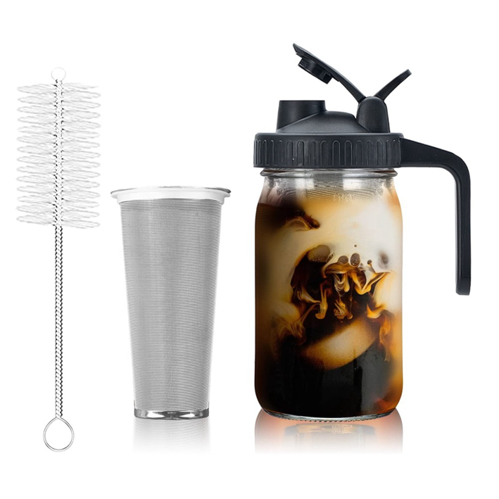 Cold Brew Coffee Maker 32Oz Pitcher with Stainless Steel Filter - A