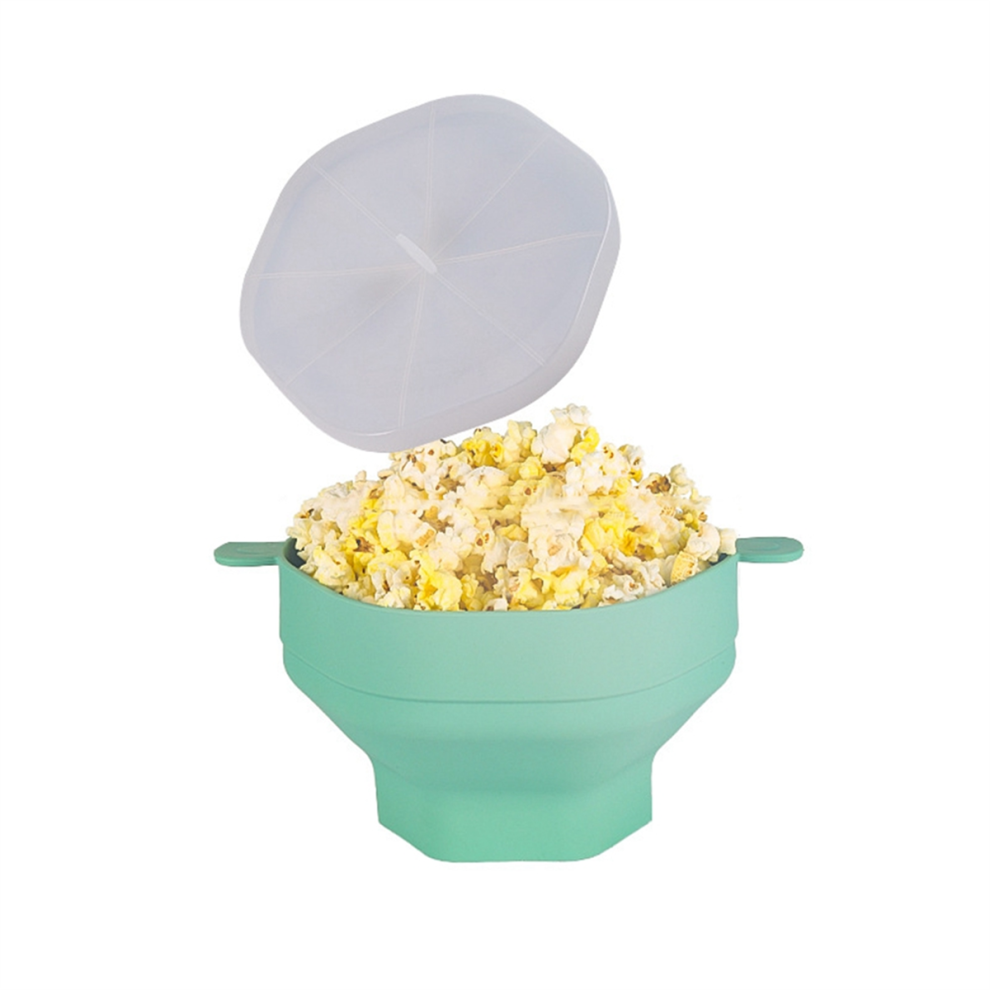 Microwave Popcorn Bowl Foldable Maker Bucket cyan
