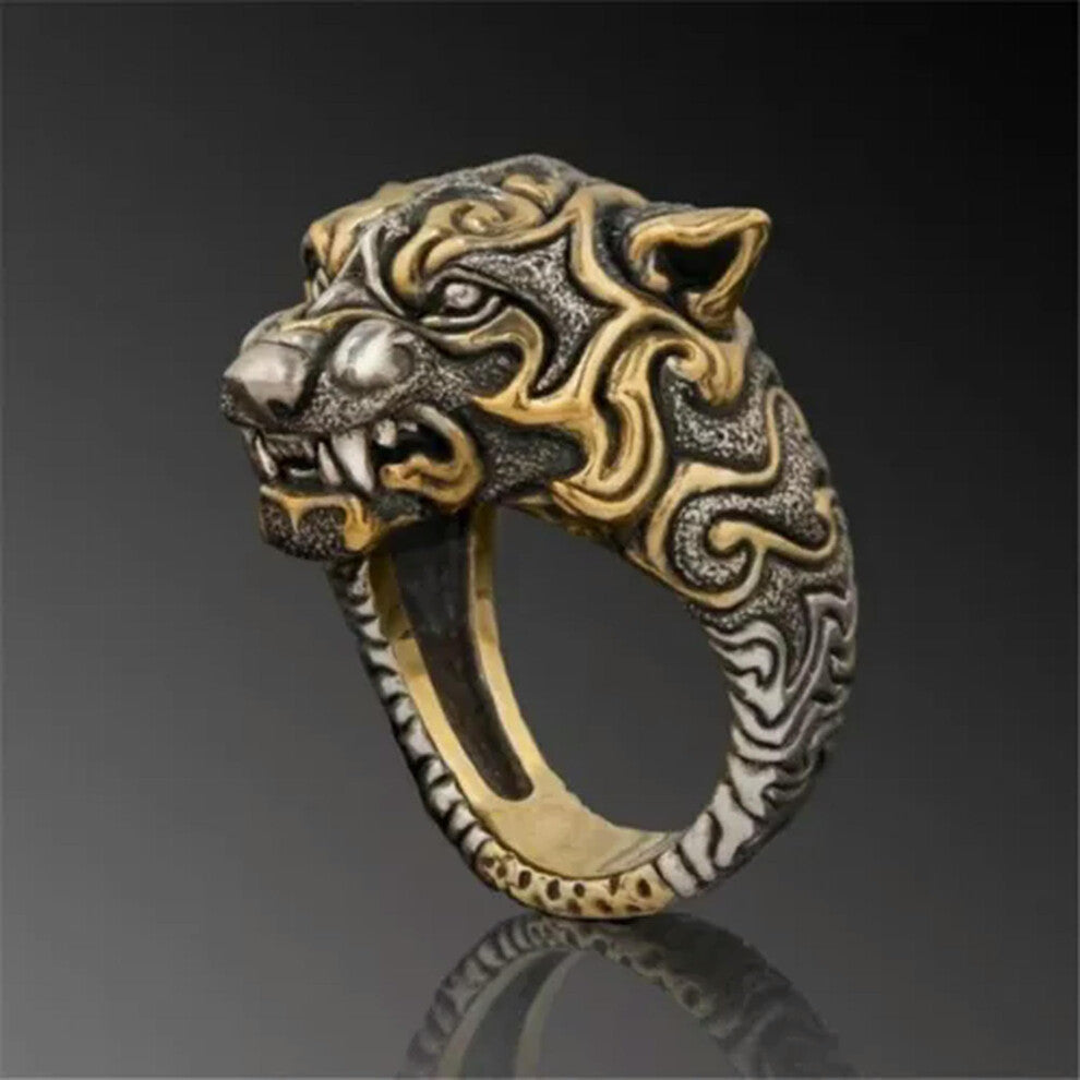 Women's Ring 925 Silver Leopard Pattern Size 6-10 Gold 13 Filling for Wedding and Engagement Ring