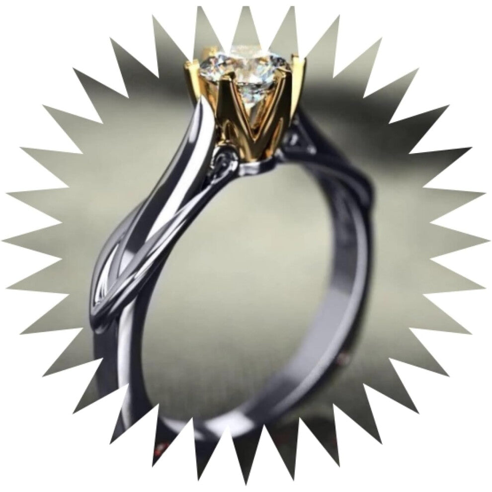 Girls Rings Jewelry Classic Six Claws Square Ring for Women Men Wedding Engagement Gifts Size 9