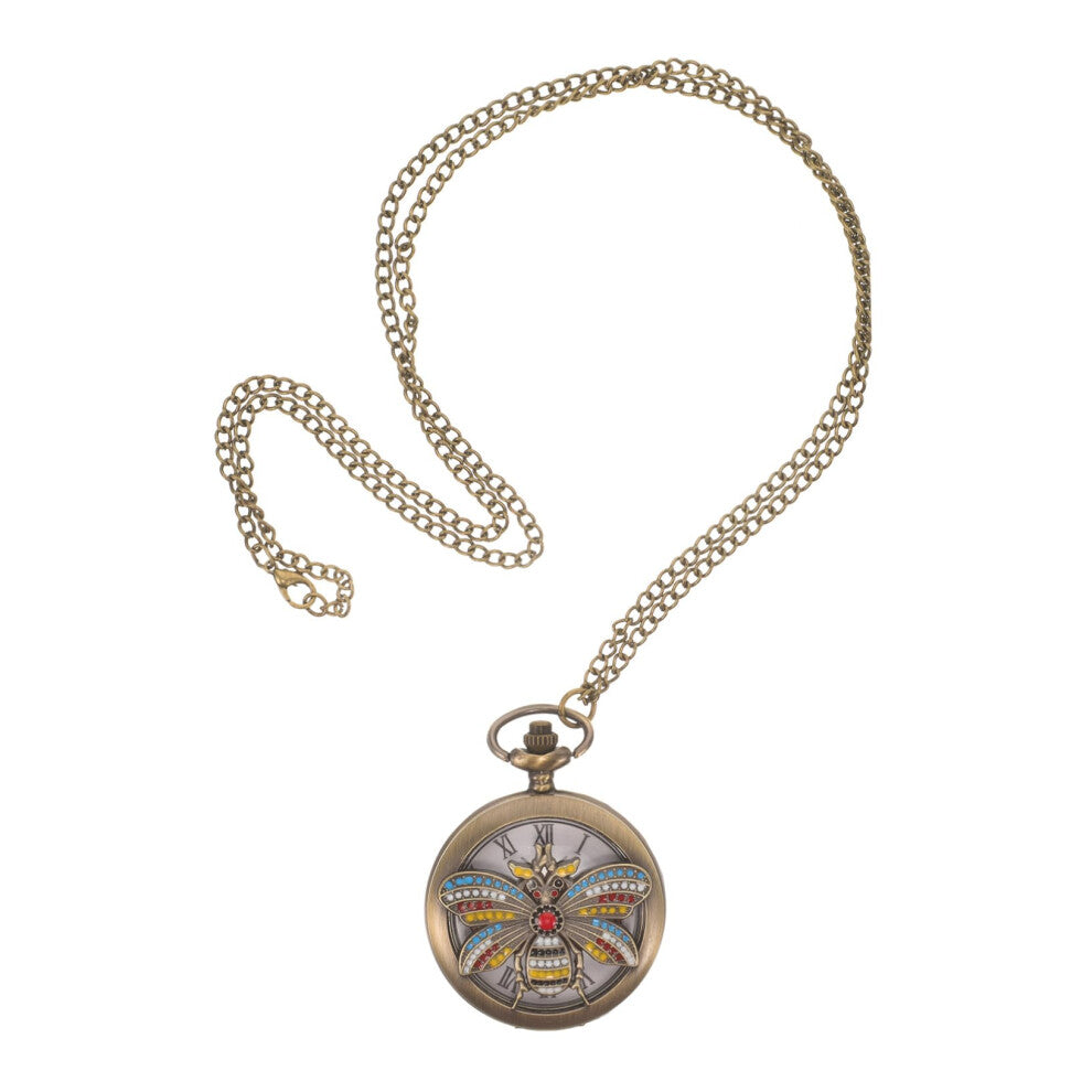 Retro Pocket Watch Necklace Pendant for Women, Golden Alloy Pocket Watch with Chain, Vintage Style Jewellery for Christmas