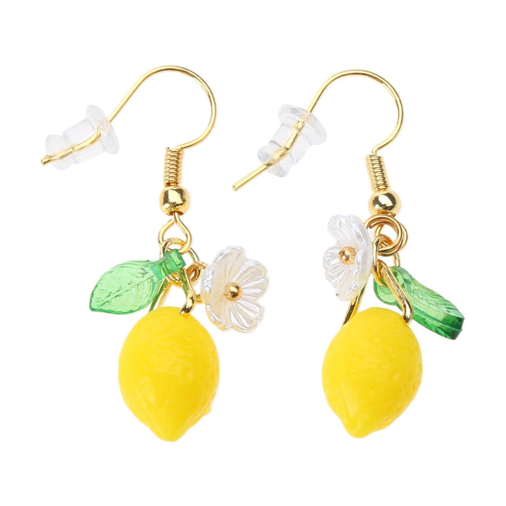 Citrus Fruit Dangle Earrings for Women, Modern Lemon Drop Hook Jewelry, Colorful Fashion Accessories