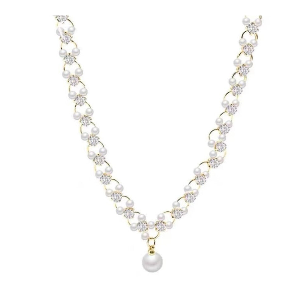 Pearl Necklace for Women, Elegant Daily and Party Jewellery Gift, 18-inch Length, Classic Style, White Color