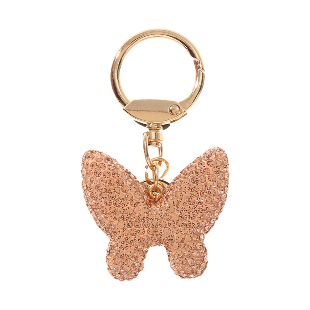 Fashion Lively Butterfly Keychain With Glittering For Elegant Daily Use Casual Wear In Silver And Gold