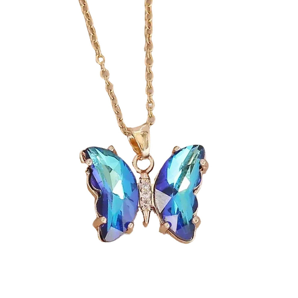 Creative Butterfly Necklace Collarbone Necklace Made of Stainless Steel for Fashionable Women with Comfort and Durability