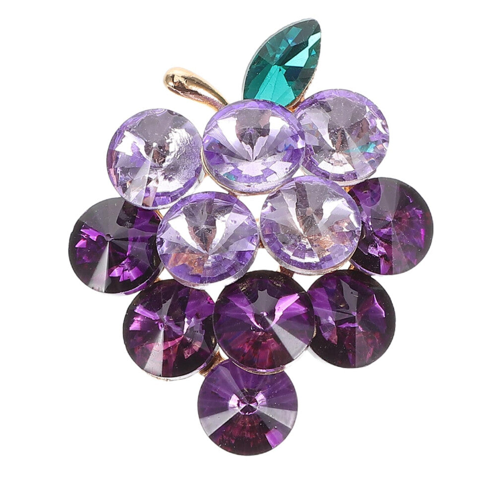 Fruit Grapes Brooch Glitter Pin for Clothing Stylish Fruit Jewelry Sparkling Brooch with Satellite Glass Material