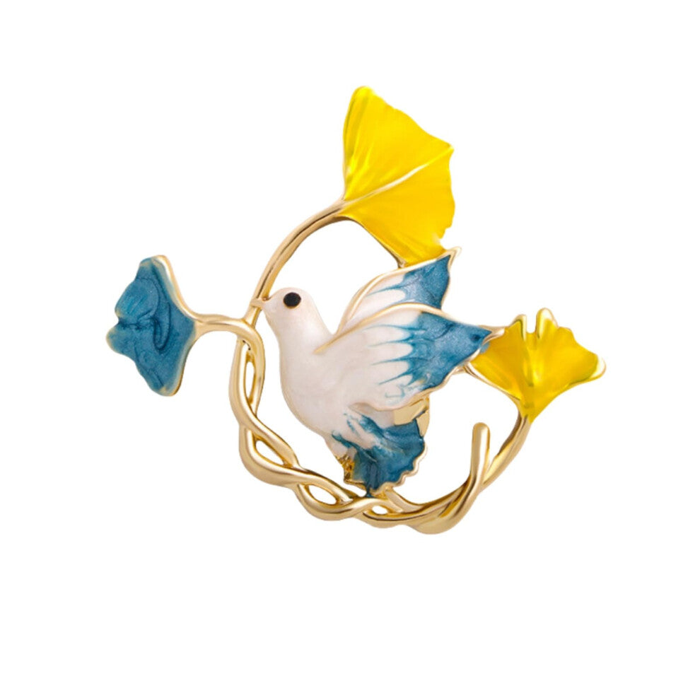 Cartoon Bird Brooch Pin for Women, Blue Jacket Accessories, Cute Fashion Corsage, Lightweight Design