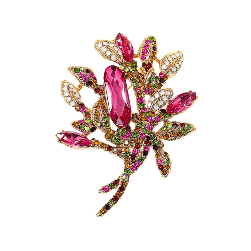 Vintage Floral Brooch for Women, Colorful Coat Accessory, Corsage Pin, Elegant Jewelry for Dresses and Outerwear