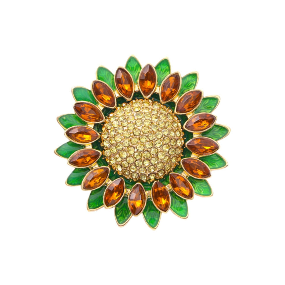 Vintage Sunflower Brooch for Women, Gold Floral Corsage Pin for Dresses and Accessories, Elegant Flower Jewelry