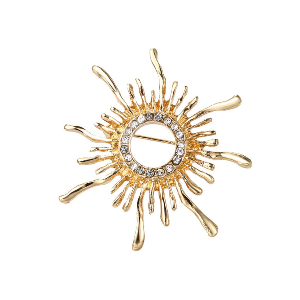 Retro Sunflower Brooch for Women, Decorative Alloy Lapel Pin, Vintage Corsage Jewelry for Clothing and Accessories