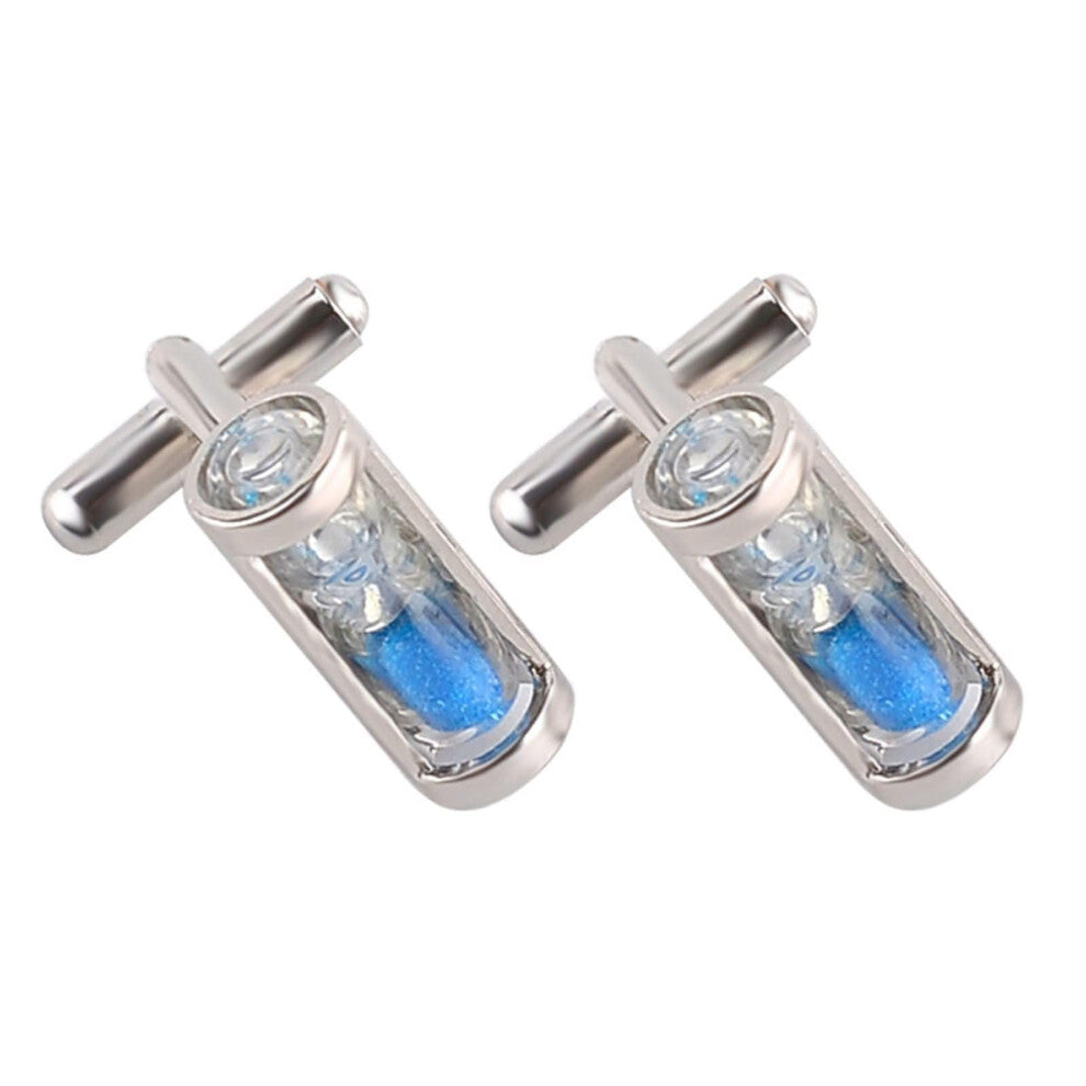 Cufflinks for Men Alloy Hourglass Design Purple and Blue Elegant Formal Accessories for Suits and Ties