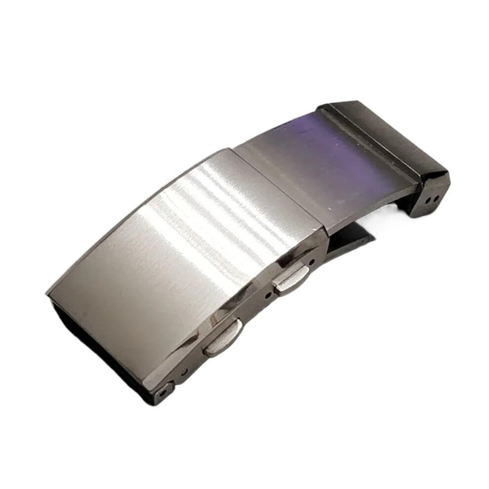 Adjustable 316L Stainless Steel Watch Clasp for Seiko and Citizen Bands, Silver Polished Brushed Finish, 20mm Size