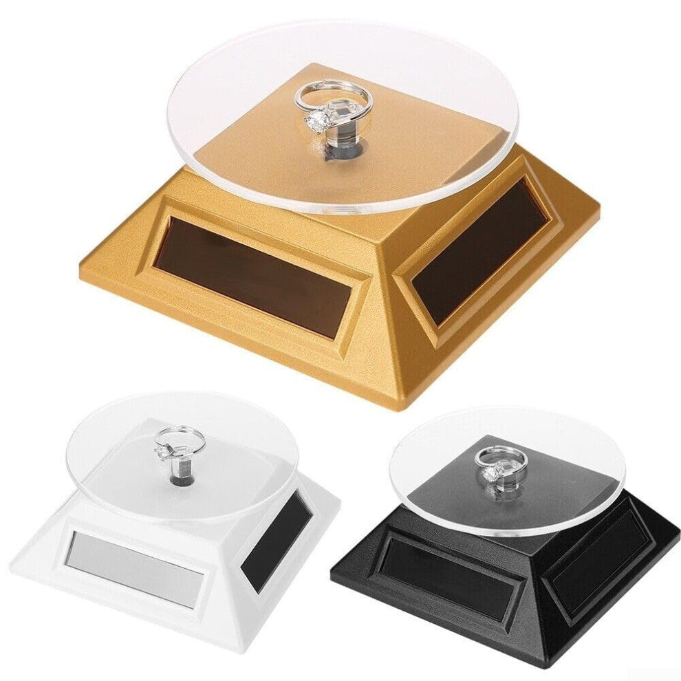 Elegant Solar-Powered Watch Winder Turntable for Watches and Accessories in Gold Finish, Automatic Rotation, Durable Design