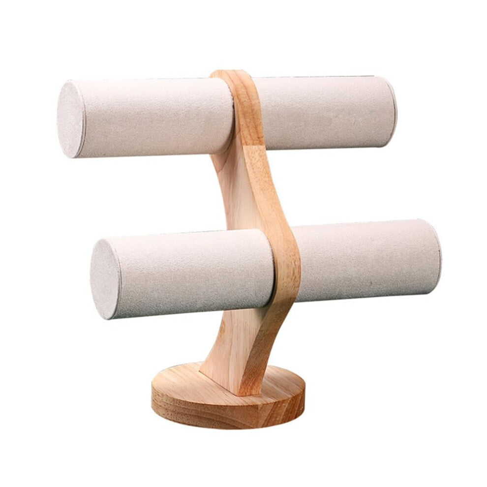 2-Layer Bracelet Watch Organizer Storage Rack Jewelry Holder Display in Beige for 1 Piece Accessories