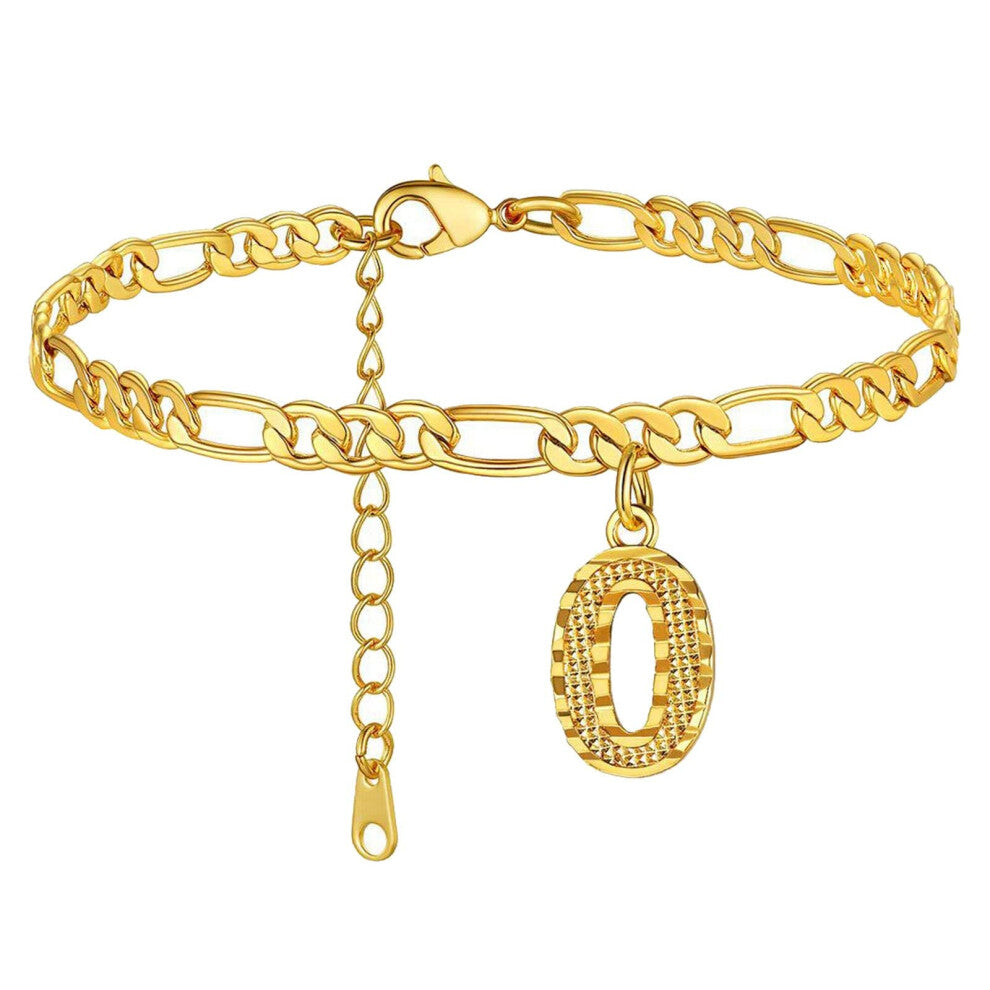 Hexagonal Initial Anklet for Girls, Customizable with 26 Letter Charms, Adjustable Size, Fashion Jewelry Accessory