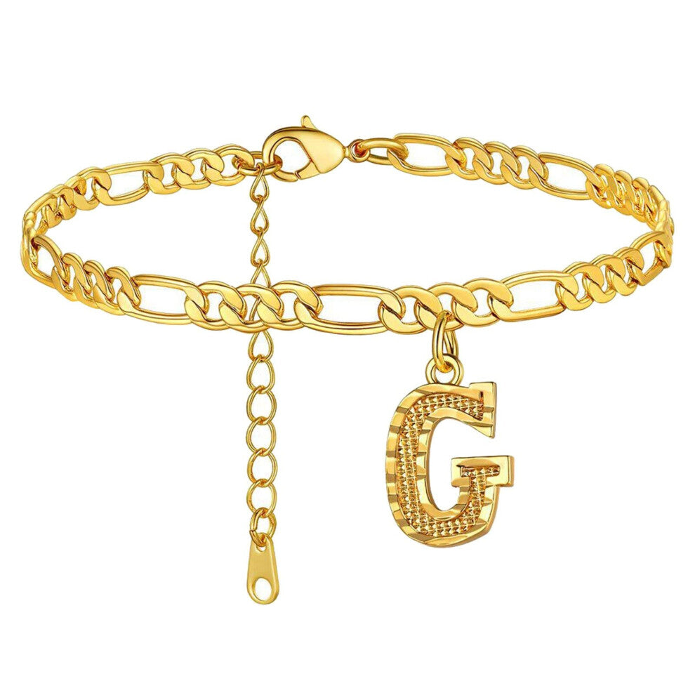 Hexagon Foot Chain Jewelry Accessories for Girls, Adjustable Size with 26 Initials, Personalized Anklets and Bracelets for Women