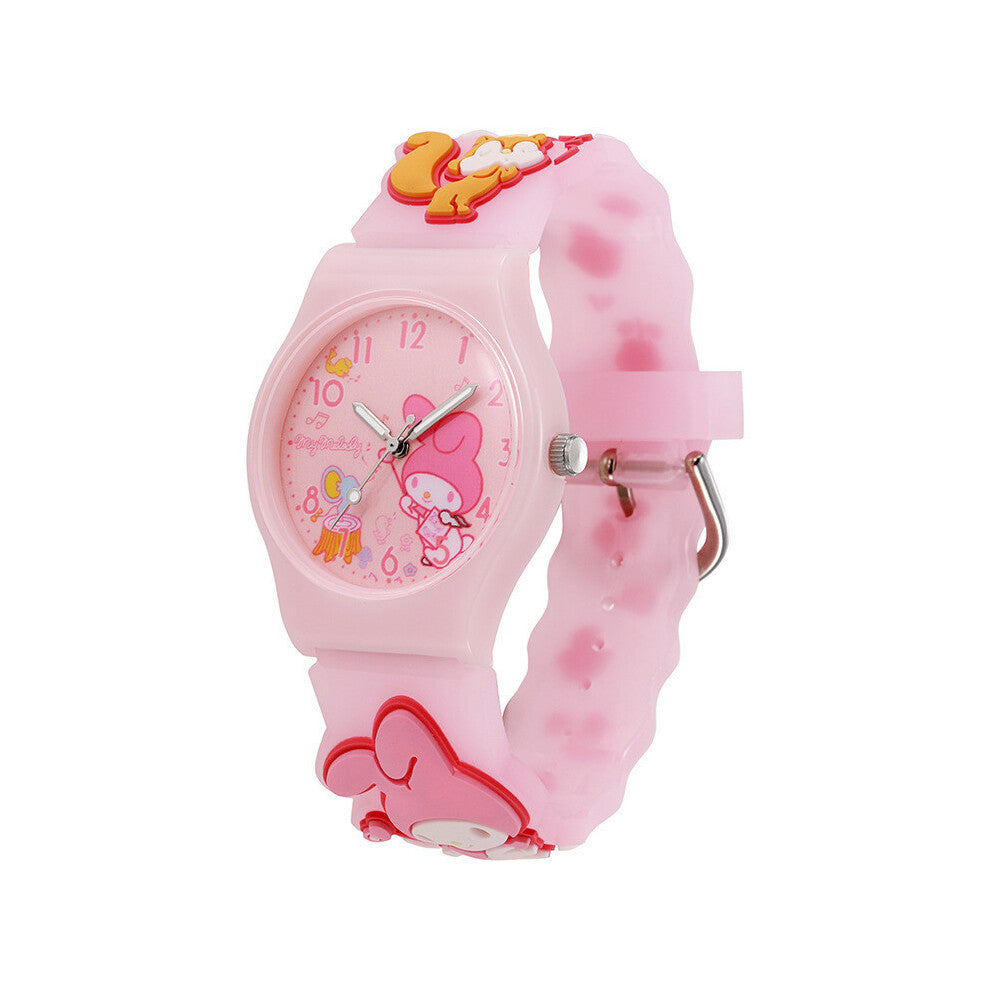 (Melody) Cartoon Character Sanrio Printed Watches Melody Kuromi Gifts Kids Wristwatch