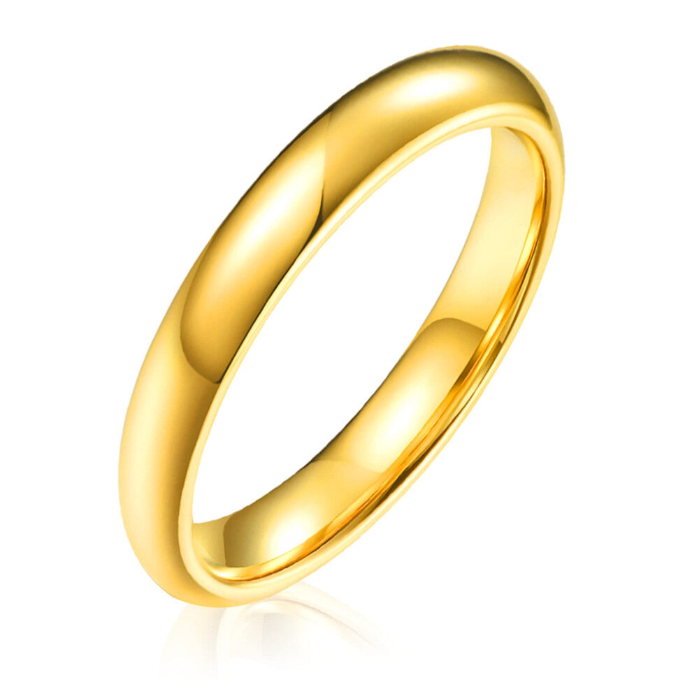 Men's Women's Stainless Steel Engagement Wedding Ring 4mm Size 51-65 Gold Color 62.5 (19.89)