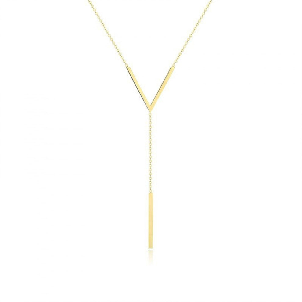 Women's Necklace Retro V-Shape Long Outing Pendant Collarbone Necklace Exquisite Cute Fashion Jewelry Gifts
