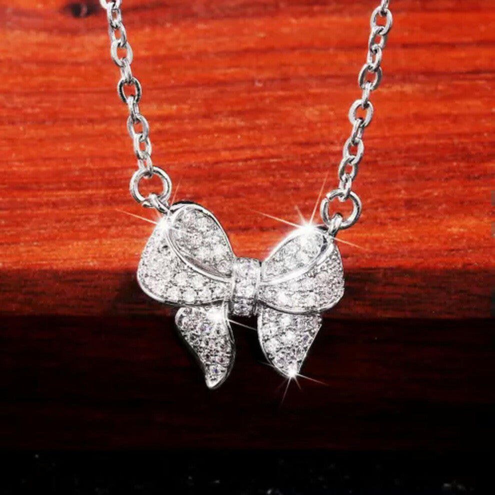 Women's Necklace with 925 Silver Pendant, Zirconia Engagement Jewellery, Enchanting Style, 45cm Length