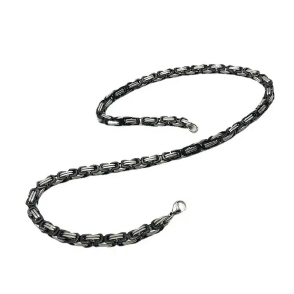 Men's King Chain Stainless Steel 6 mm Black Silver 55 cm 22 Inch Byzanti Box Accessories 4 5 8 mm Options