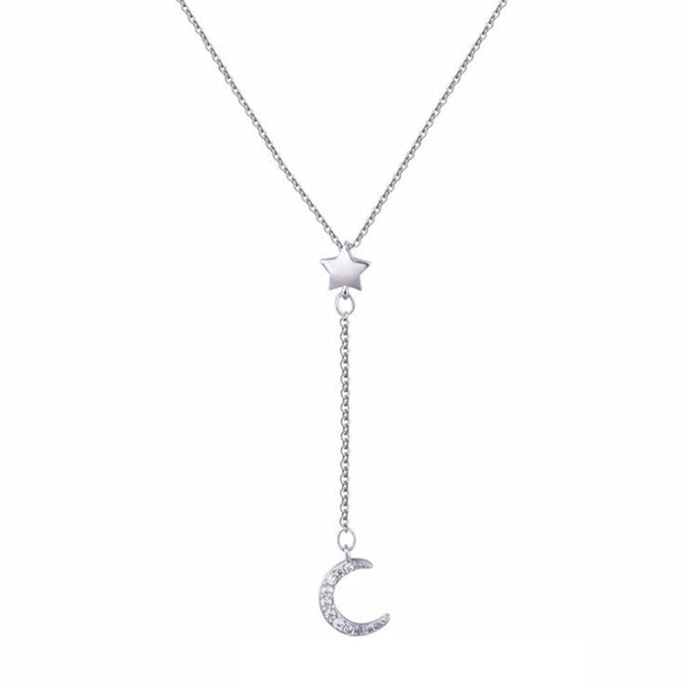 Sterne Mond Quastenkette Wildtemperaments Sterling Silver Bohemian Style with Star and Moon Charms