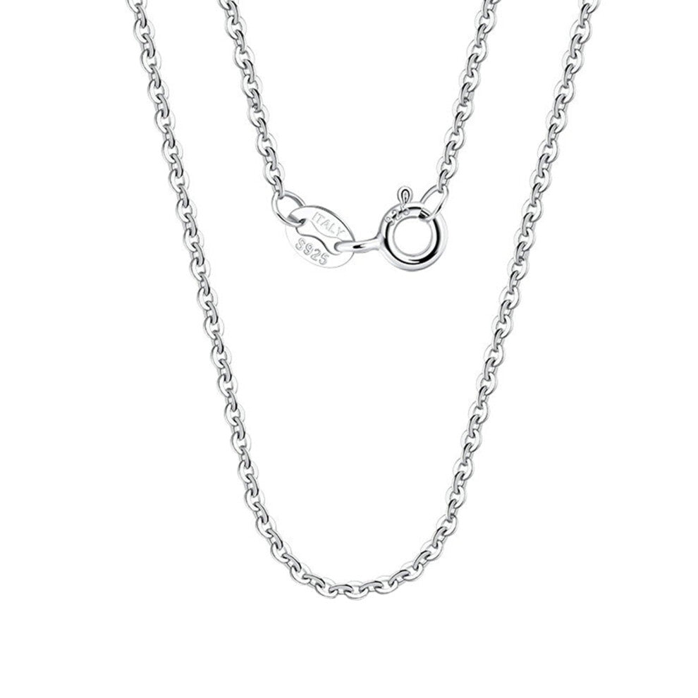 Women's Fashion Jewellery Rolo Chain 1.2 mm Silver 40-45-50-55-60 cm Adjustable Length Necklaces