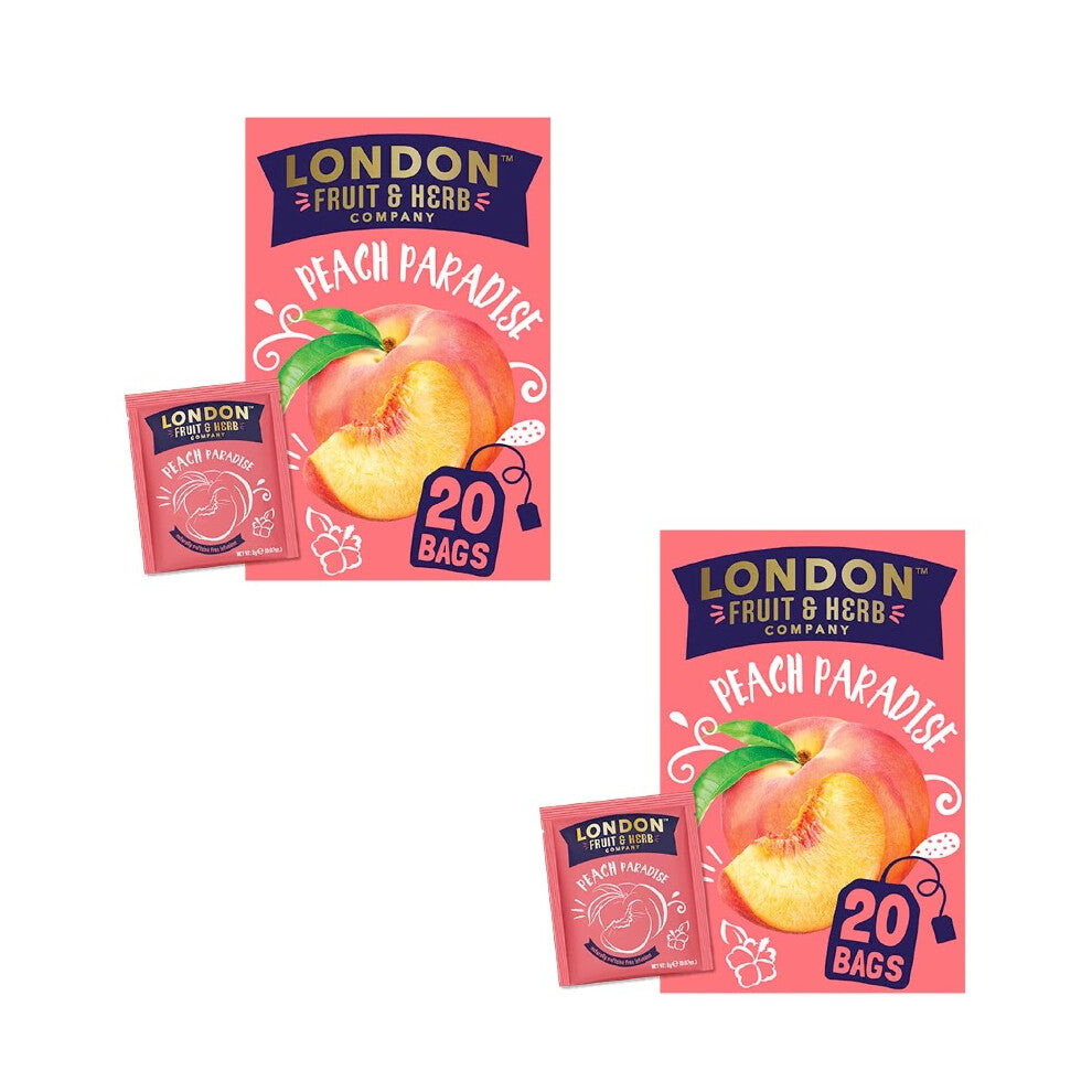 London Fruit & Herb Co. Peach Paradise - 20 Tea Bags Pack of 2