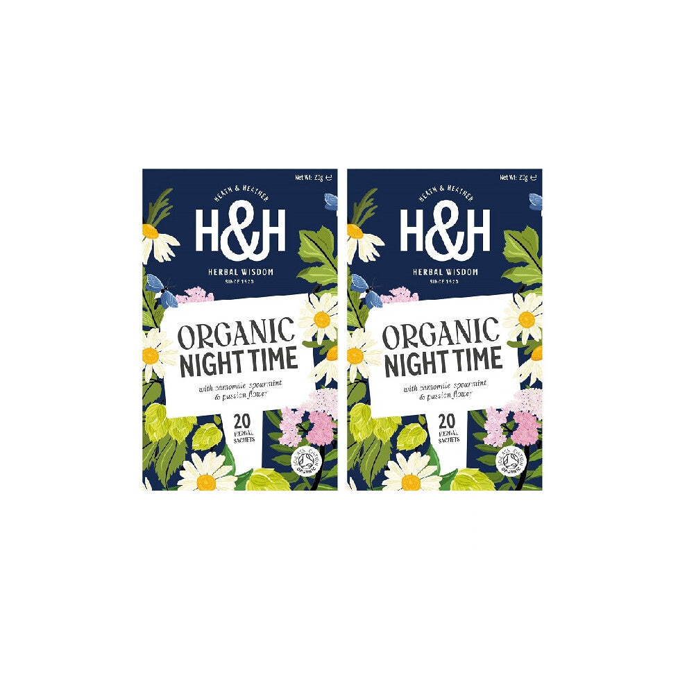 H&H Organic Night Time Tea - 20 Tea Bags Pack of 2