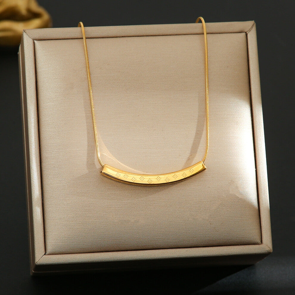 (C) A full-body titanium steel necklace, a fashionable and personalized 18K gold electroplated collarbone chain accessory for women