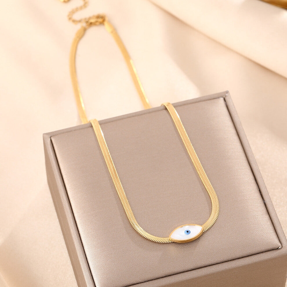 (X) A full-body titanium steel necklace, a fashionable and personalized 18K gold electroplated collarbone chain accessory for women