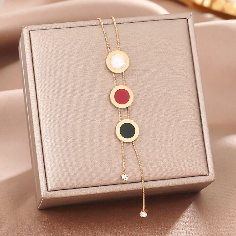 (LLLL) A full-body titanium steel necklace, a fashionable and personalized 18K gold electroplated collarbone chain accessory for women