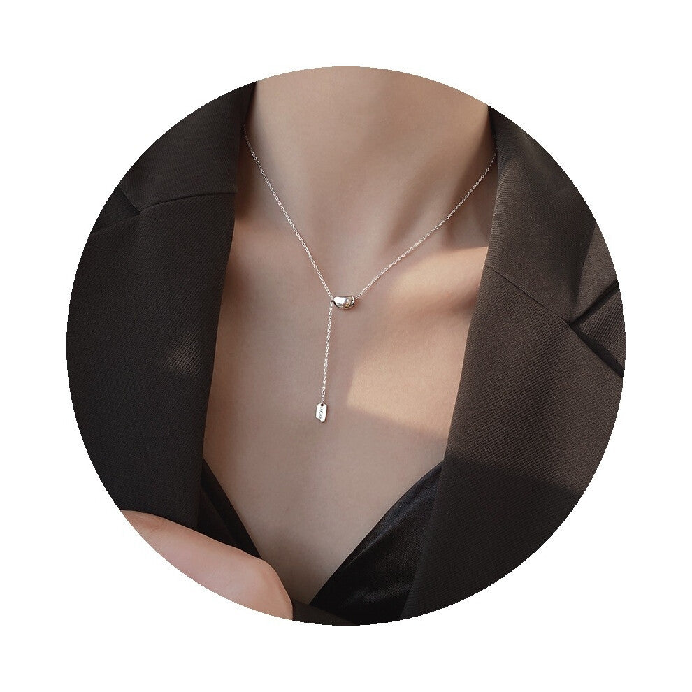 (UU) A full-body titanium steel necklace, a fashionable and personalized 18K gold electroplated collarbone chain accessory for women