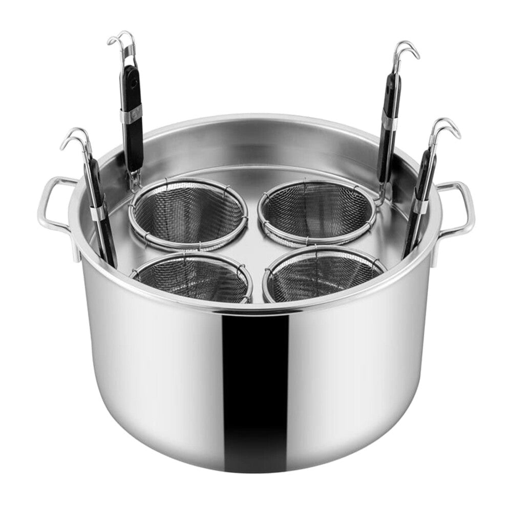 Stainless Steel Noodle Cooker Set, Multifunctional Pot with Strainer, 3-4-5 Hole Design for Cooking Pasta, Dumplings, Soup