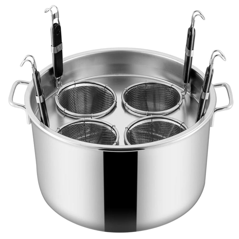 Nudelkocher Pastakocher Edelstahl Nudelkocher Set mit Siebkorb 4 Löcher Dampfgarer für Zuhause und Restaurant Küche