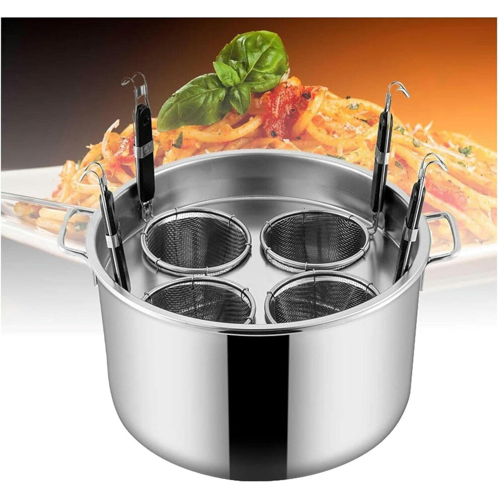 Pasta Pots Pasta Cooker Set, 12-Quart Stainless Steel Spaghetti Pot with 4 Strainer Baskets for Home and Restaurant Use