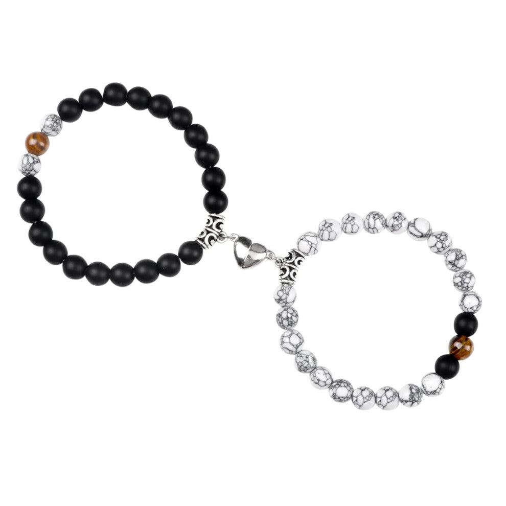 Four Leaf Clover Jewellery Set for Couples, Natural Stone Bracelets, Simple Fashion Necklace for Women and Men