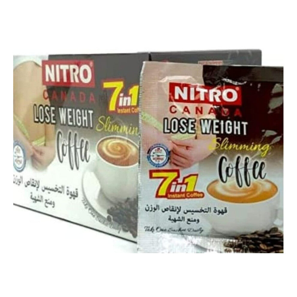 NITRO CANADA 7 In 1 Coffee Slimming Lose Weight |Provides the classic taste and natural energy boost - 12 Sachets