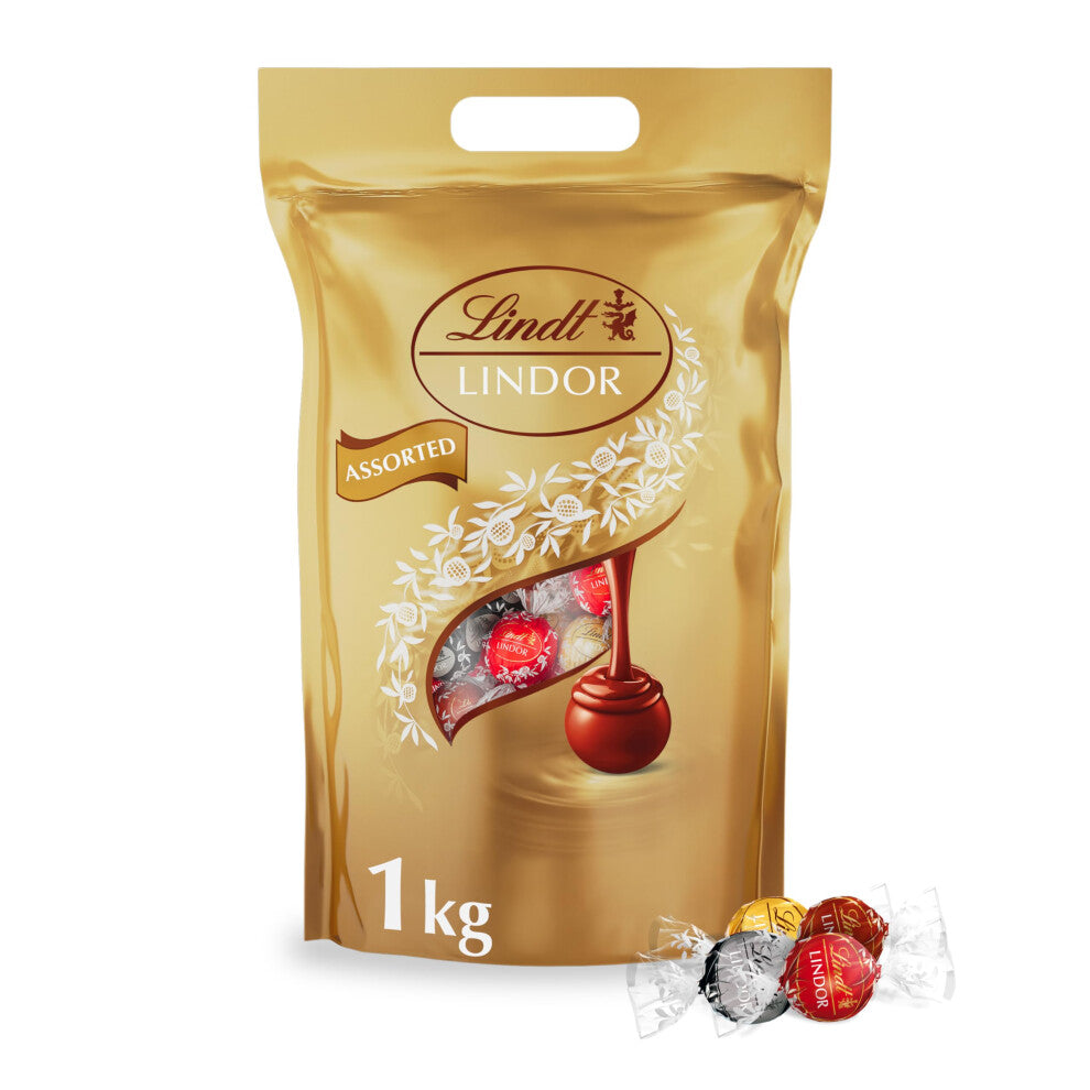 Lindt Lindor Assorted Chocolate Truffles ? 1kg Bag (Approx. 80 Balls) ? Smooth Filling ? Christmas, Gift, Birthday, Congratulations, Sharing Treat
